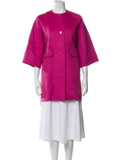 Pre-owned Max Mara Camel Hair Coat In Pink