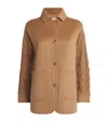 Max Mara Tacco Camel Hair Braided Coat With Knitted Sleeves In Brown