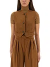 Max Mara Camel Hair "edda" Vest In Brown