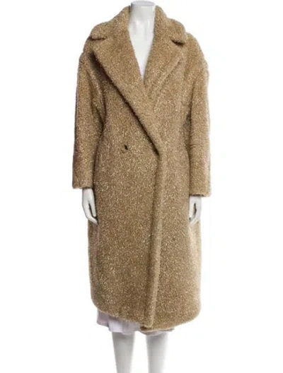 Pre-owned Max Mara Camel Hair Faux Fur Coat