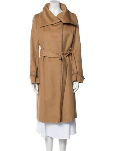 Pre-owned Max Mara Camel Hair Faux Fur Coat In Brown