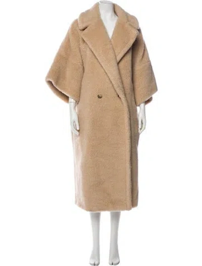 Pre-owned Max Mara Camel Hair Faux Fur Coat In Brown