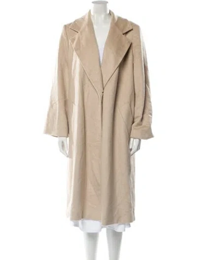 Pre-owned Max Mara Camel Hair Faux Fur Coat In Neutral