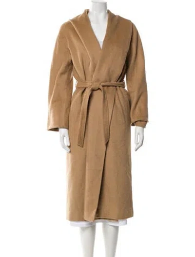 Pre-owned Max Mara Camel Hair Faux Fur Coat In Neutral