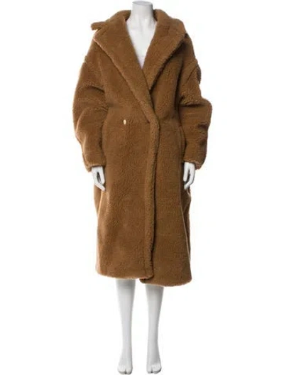 Pre-owned Max Mara Camel Hair Faux Fur Coat In Neutral