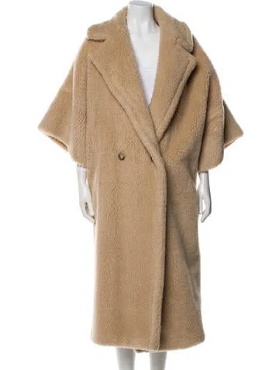 Pre-owned Max Mara Camel Hair Faux Fur Coat In Neutral