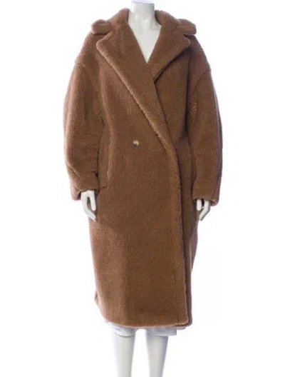 Pre-owned Max Mara Camel Hair Faux Fur Coat In Neutral