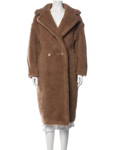 Pre-owned Max Mara Camel Hair Faux Fur Coat In Neutral