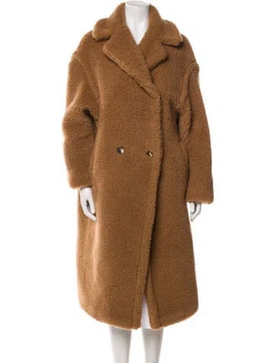 Pre-owned Max Mara Camel Hair Faux Fur Coat In Neutrals