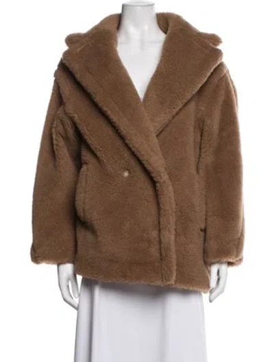 Pre-owned Max Mara Camel Hair Faux Fur Jacket W/ Tags In Brown