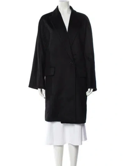 Pre-owned Max Mara Camel Hair Fur Coat In Black