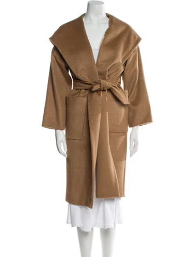 Pre-owned Max Mara Camel Hair Fur Coat In Brown