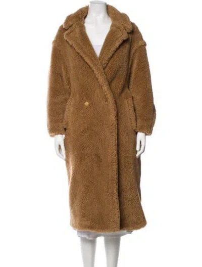 Pre-owned Max Mara Camel Hair Fur Coat In Brown