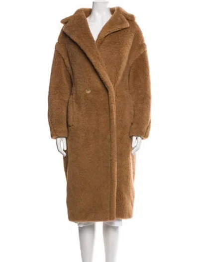Pre-owned Max Mara Camel Hair Fur Coat In Brown