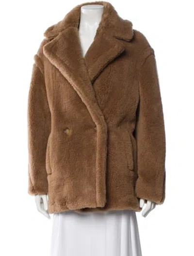 Pre-owned Max Mara Camel Hair Fur Coat In Brown