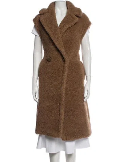 Pre-owned Max Mara Camel Hair Fur Coat In Brown