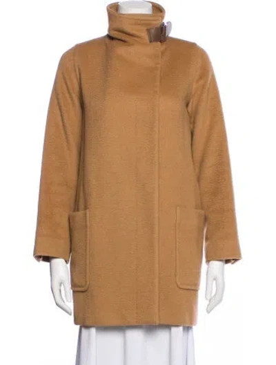 Pre-owned Max Mara Camel Hair Fur Coat In Neutral