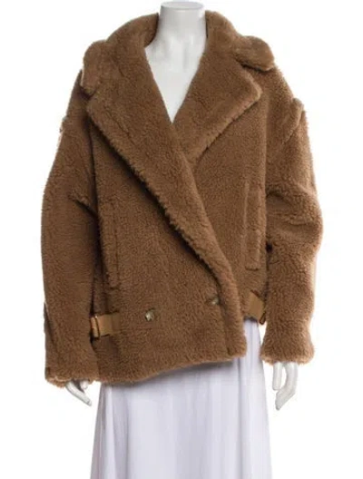 Pre-owned Max Mara Camel Hair Fur Jacket In Brown