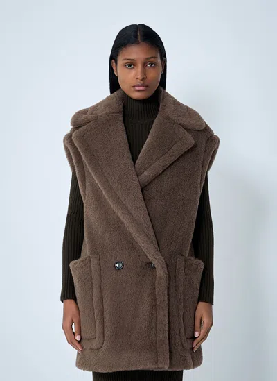 Max Mara Camel-hair Gilet In Brown