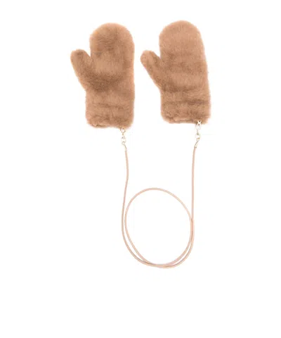 Max Mara Camel Hair Gloves In White