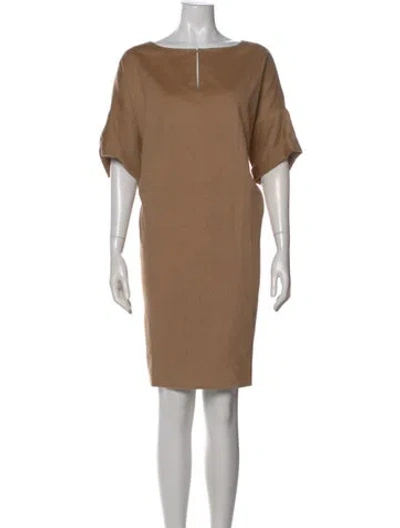 Pre-owned Max Mara Camel Hair Knee-length Dress In Neutral