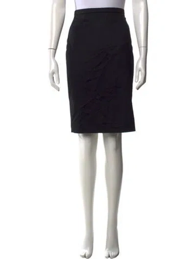 Pre-owned Max Mara Camel Hair Knee-length Skirt In Black