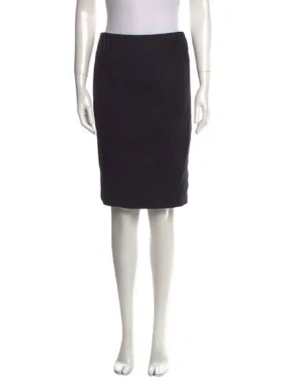 Pre-owned Max Mara Camel Hair Knee-length Skirt In Blue