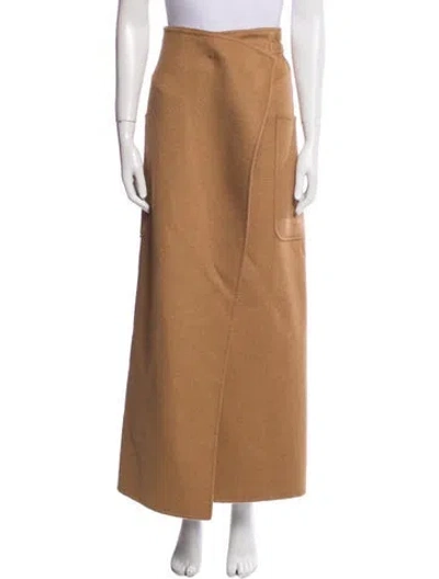 Pre-owned Max Mara Camel Hair Long Skirt In Neutral