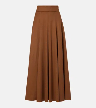 Max Mara Camel Hair Maxi Skirt In Brown