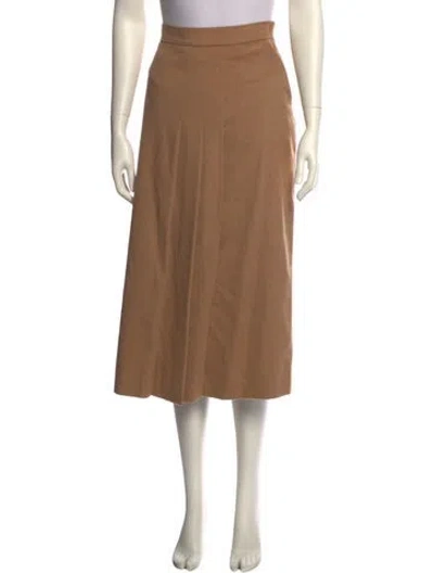 Pre-owned Max Mara Camel Hair Midi Length Skirt In Neutral