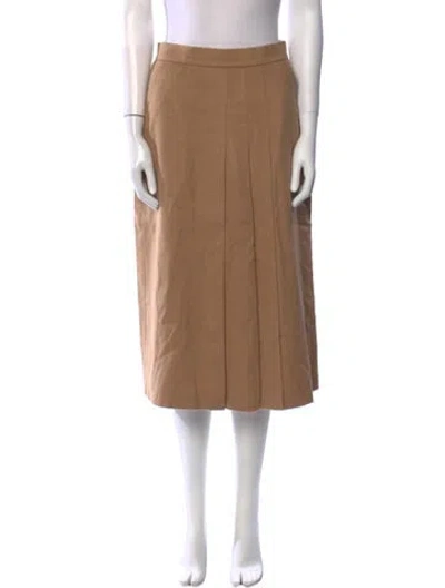 Pre-owned Max Mara Camel Hair Midi Length Skirt In Neutral