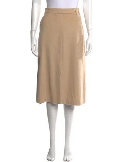 Pre-owned Max Mara Camel Hair Midi Length Skirt In Neutral