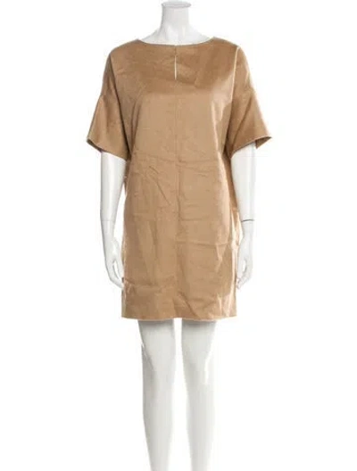 Pre-owned Max Mara Camel Hair Mini Dress In Neutral
