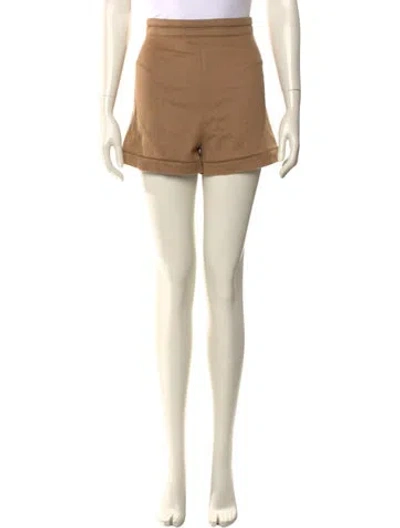 Pre-owned Max Mara Camel Hair Mini Shorts In Brown