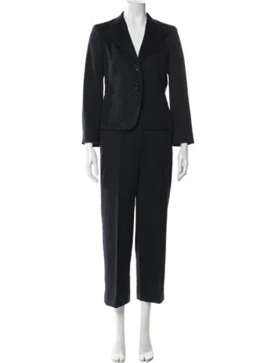 Pre-owned Max Mara Camel Hair Pant Set In Blue