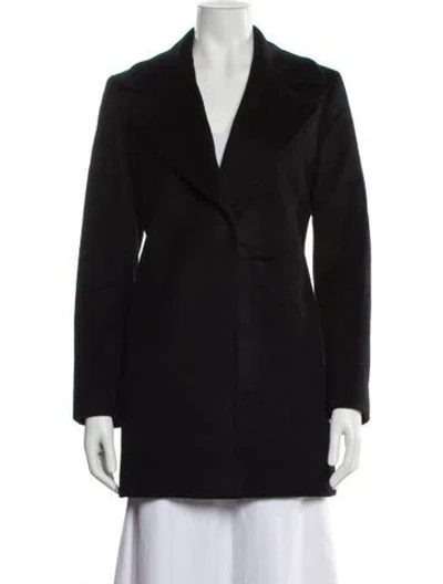 Pre-owned Max Mara Camel Hair Peacoat In Black