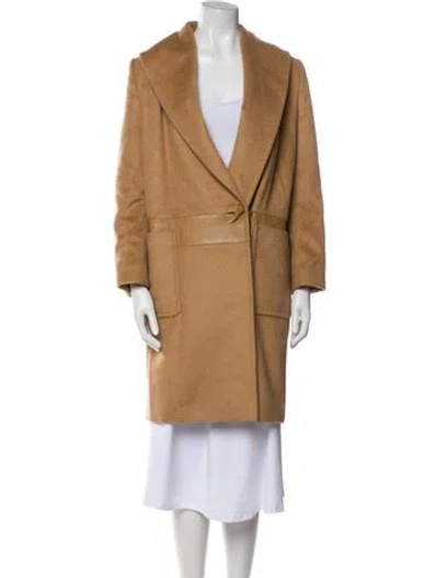 Pre-owned Max Mara Camel Hair Peacoat In Brown