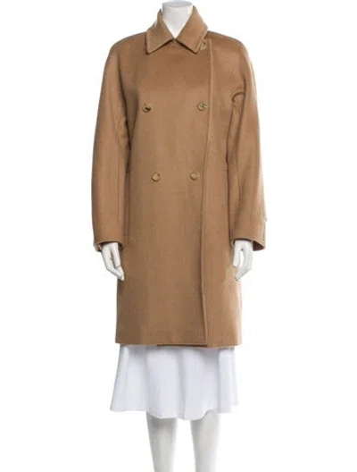Pre-owned Max Mara Camel Hair Peacoat In Brown