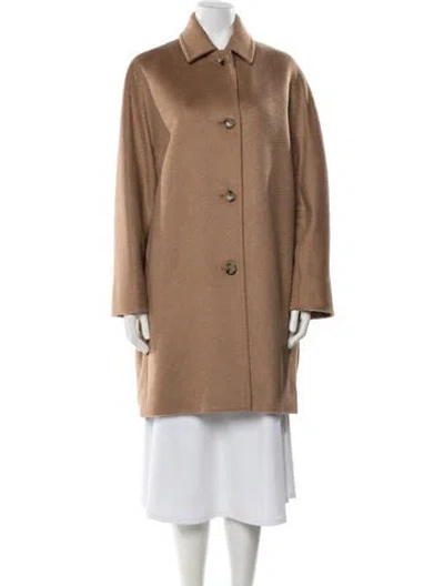 Pre-owned Max Mara Camel Hair Peacoat In Neutral