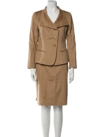 Pre-owned Max Mara Camel Hair Skirt Suit In Neutral
