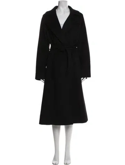 Pre-owned Max Mara Camel Hair Trench Coat In Black