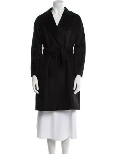 Pre-owned Max Mara Camel Hair Trench Coat In Black