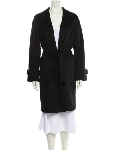 Pre-owned Max Mara Camel Hair Trench Coat In Black