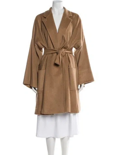 Pre-owned Max Mara Camel Hair Trench Coat In Brown