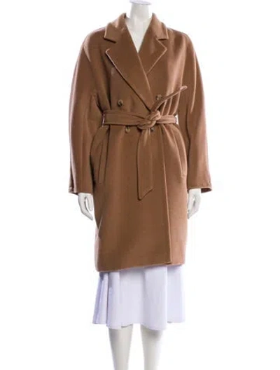 Pre-owned Max Mara Camel Hair Trench Coat In Brown