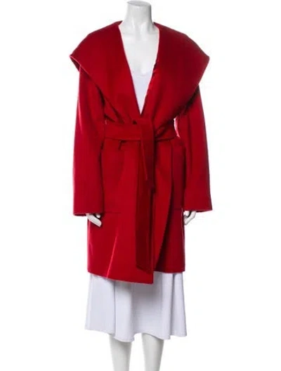 Pre-owned Max Mara Camel Hair Trench Coat In Red