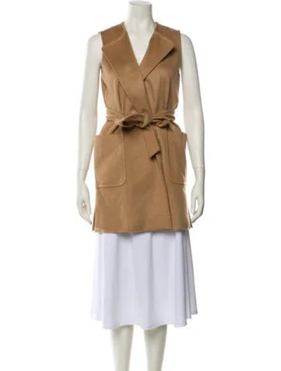 Pre-owned Max Mara Camel Hair Vest In Brown