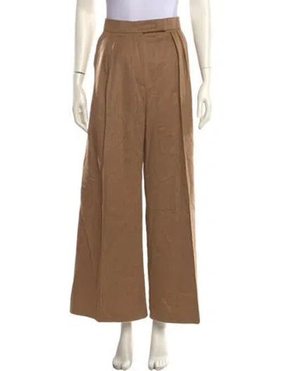 Pre-owned Max Mara Camel Hair Wide Leg Pants In Neutral