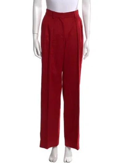 Pre-owned Max Mara Camel Hair Wide Leg Pants In Red