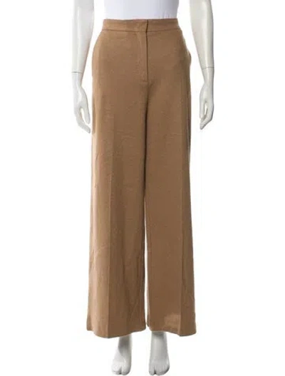 Pre-owned Max Mara Camel Hair Wide Leg Pants W/ Tags In Brown